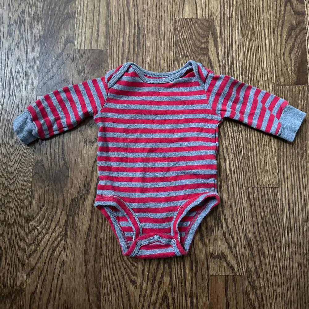 Carter’s long sleeve onesie bundle - stripes and solids, size 3 month (set of 4)
